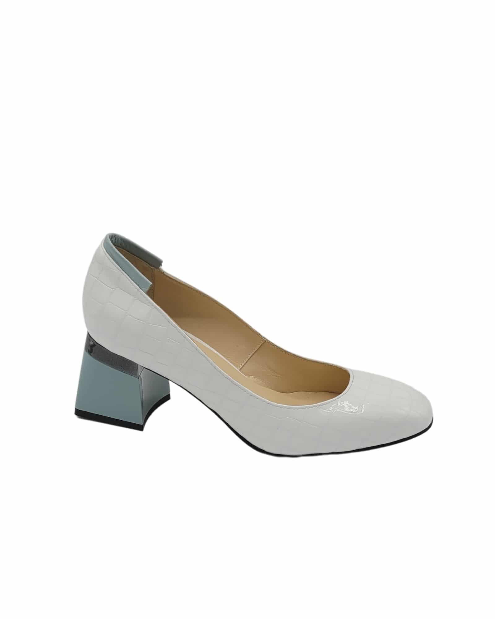 Pantofi office din piele presaj Isabel White