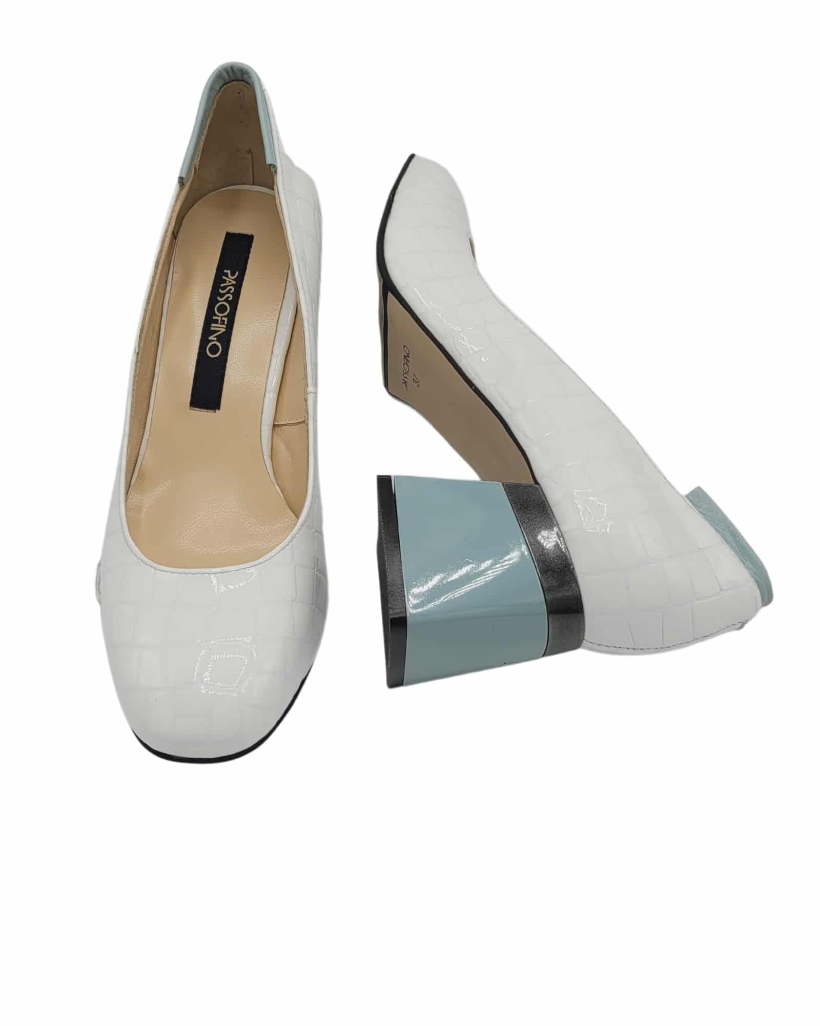 Pantofi office din piele presaj Isabel White