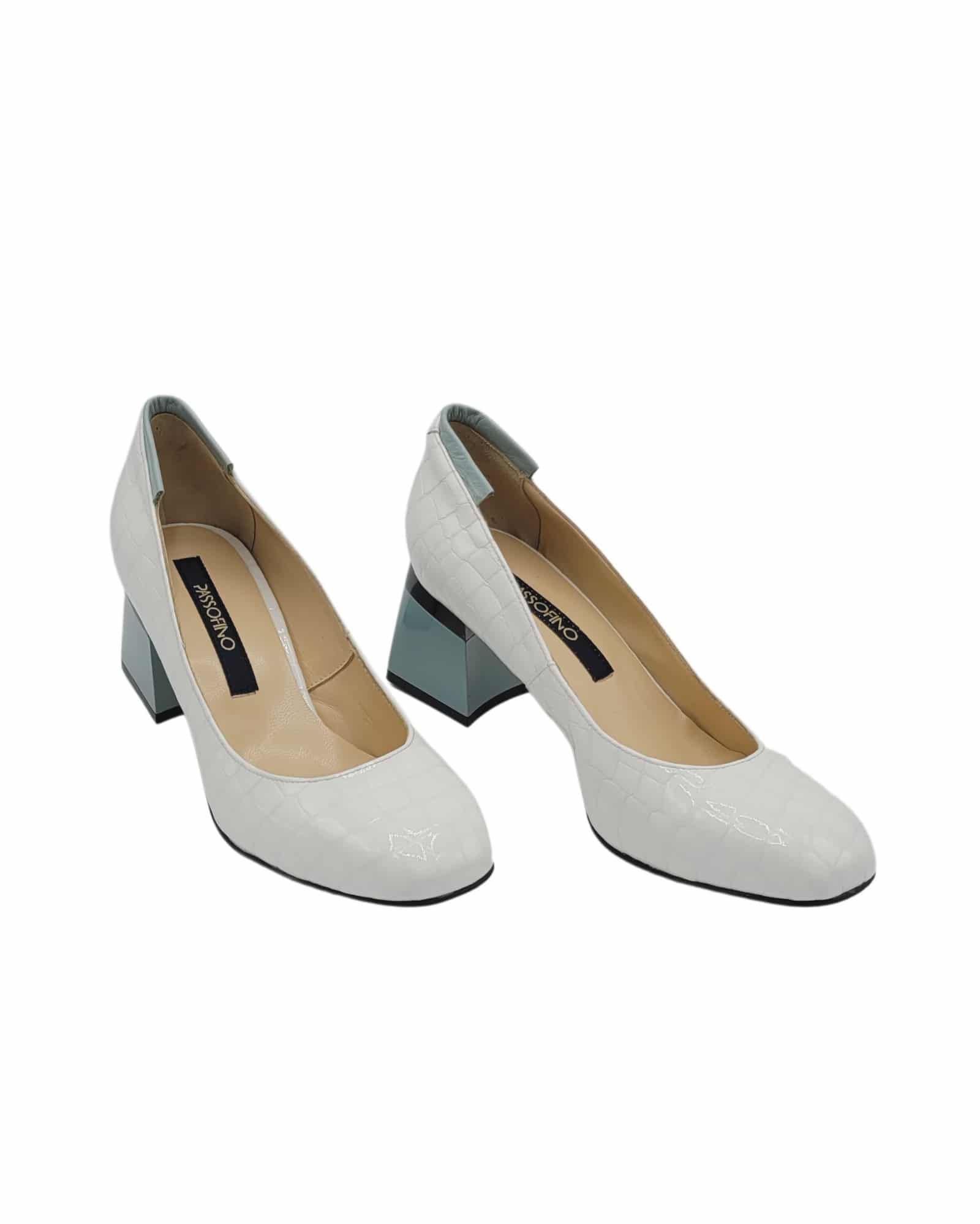 Pantofi office din piele presaj Isabel White
