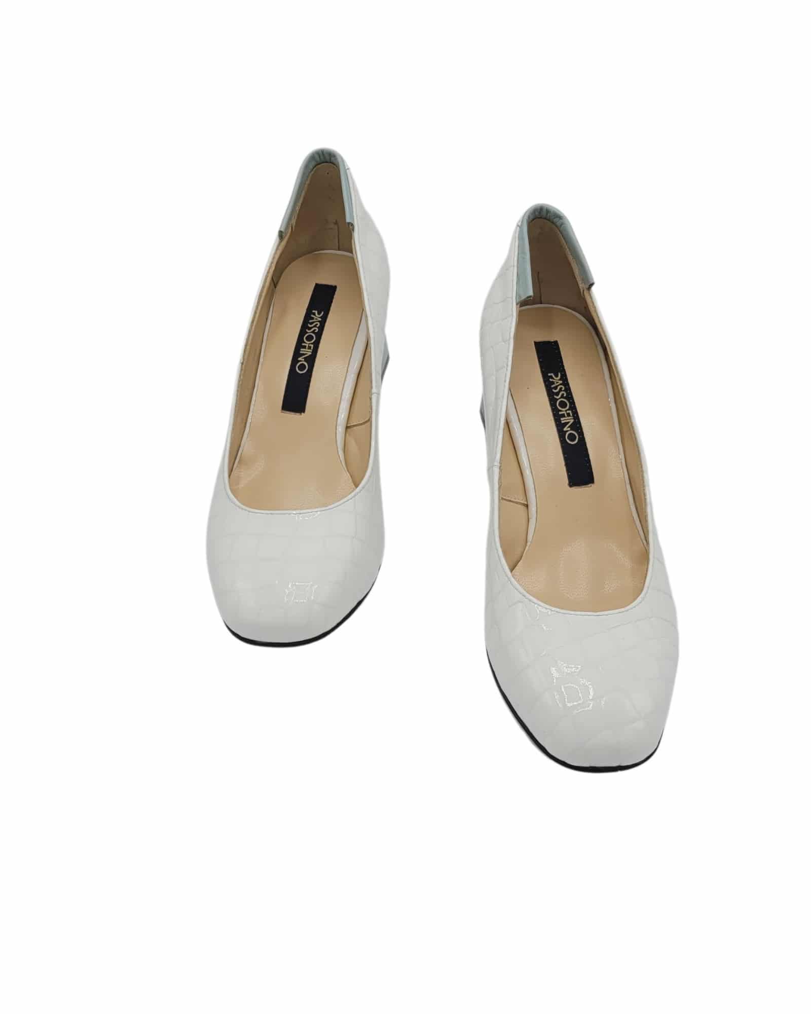 Pantofi office din piele presaj Isabel White