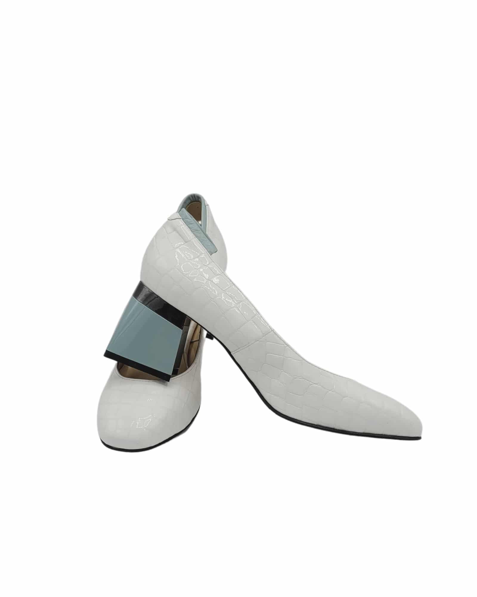 Pantofi office din piele presaj Isabel White