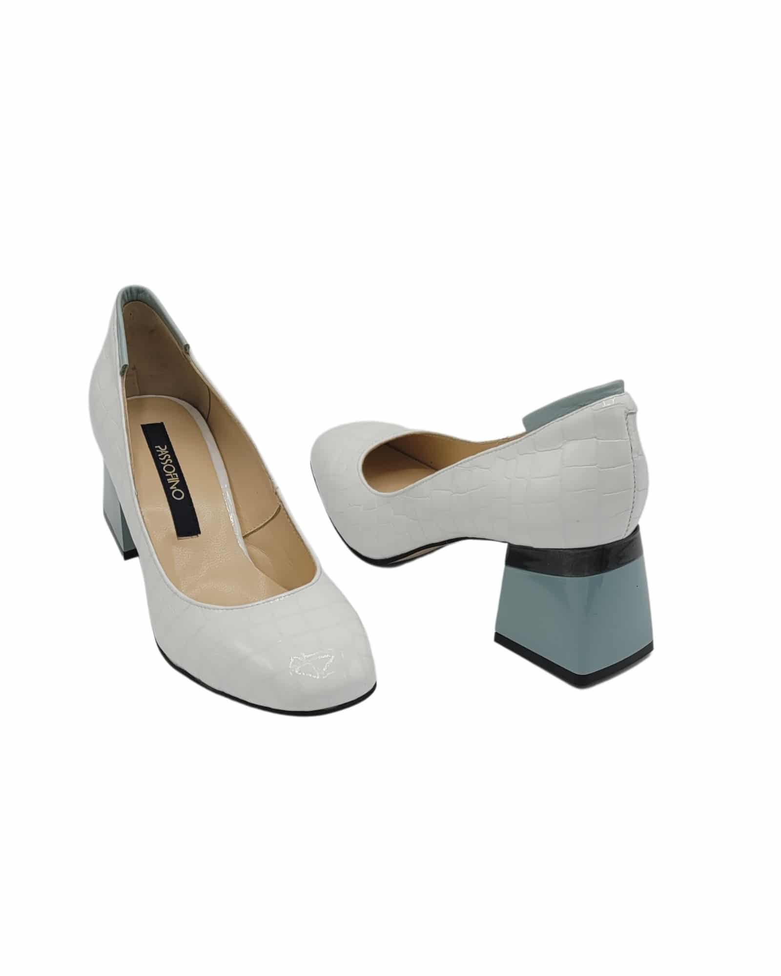Pantofi office din piele presaj Isabel White