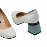 Pantofi office din piele presaj Isabel White