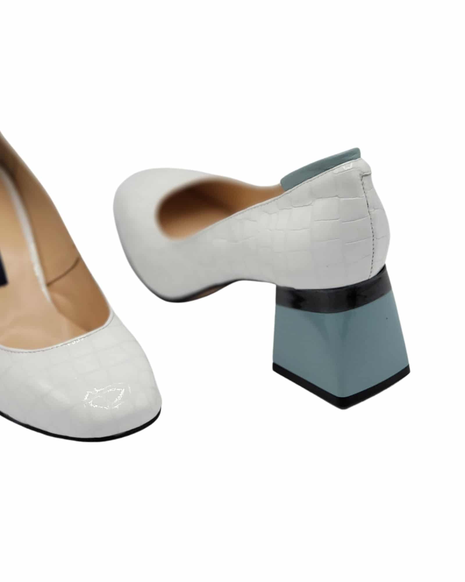 Pantofi office din piele presaj Isabel White