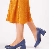 Pantofi office din piele soft Wanda blue