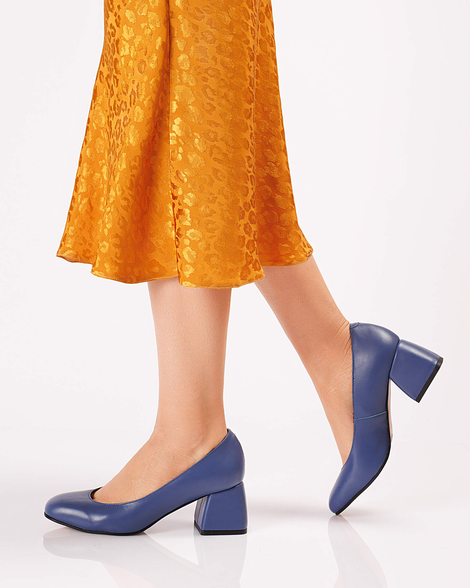Pantofi office din piele soft Wanda blue