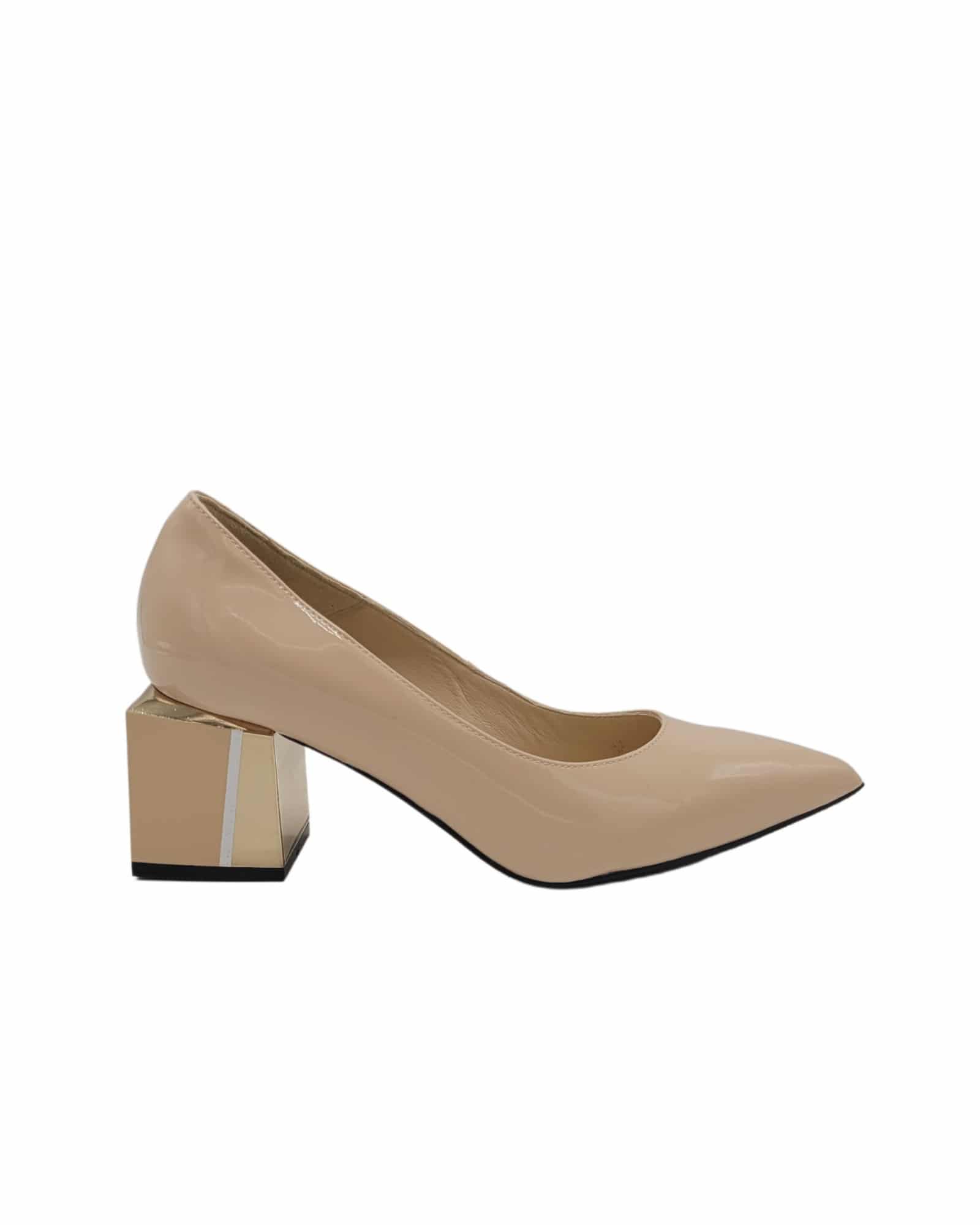 Pantofi office piele lacuita SaimaNude