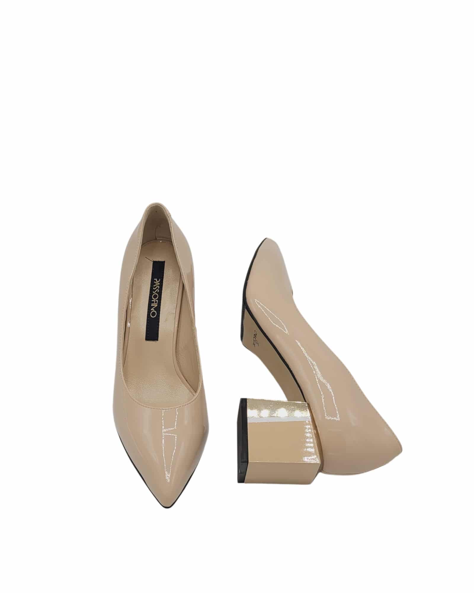 Pantofi office piele lacuita SaimaNude