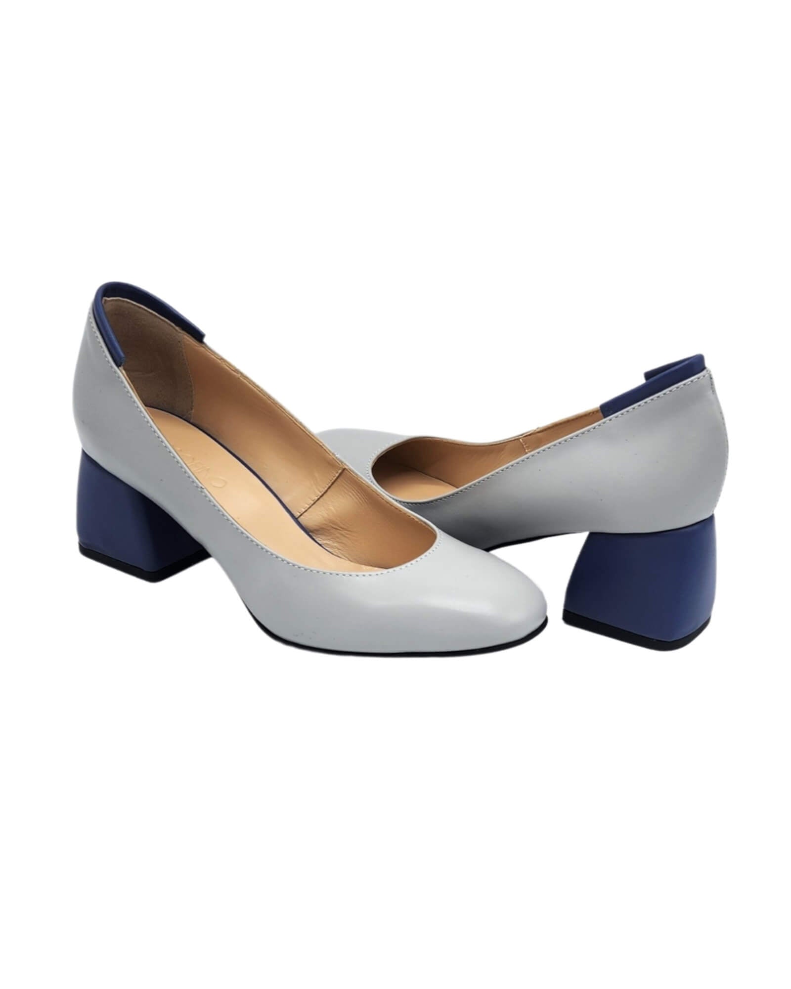 Pantofi office piele soft Lidia gri