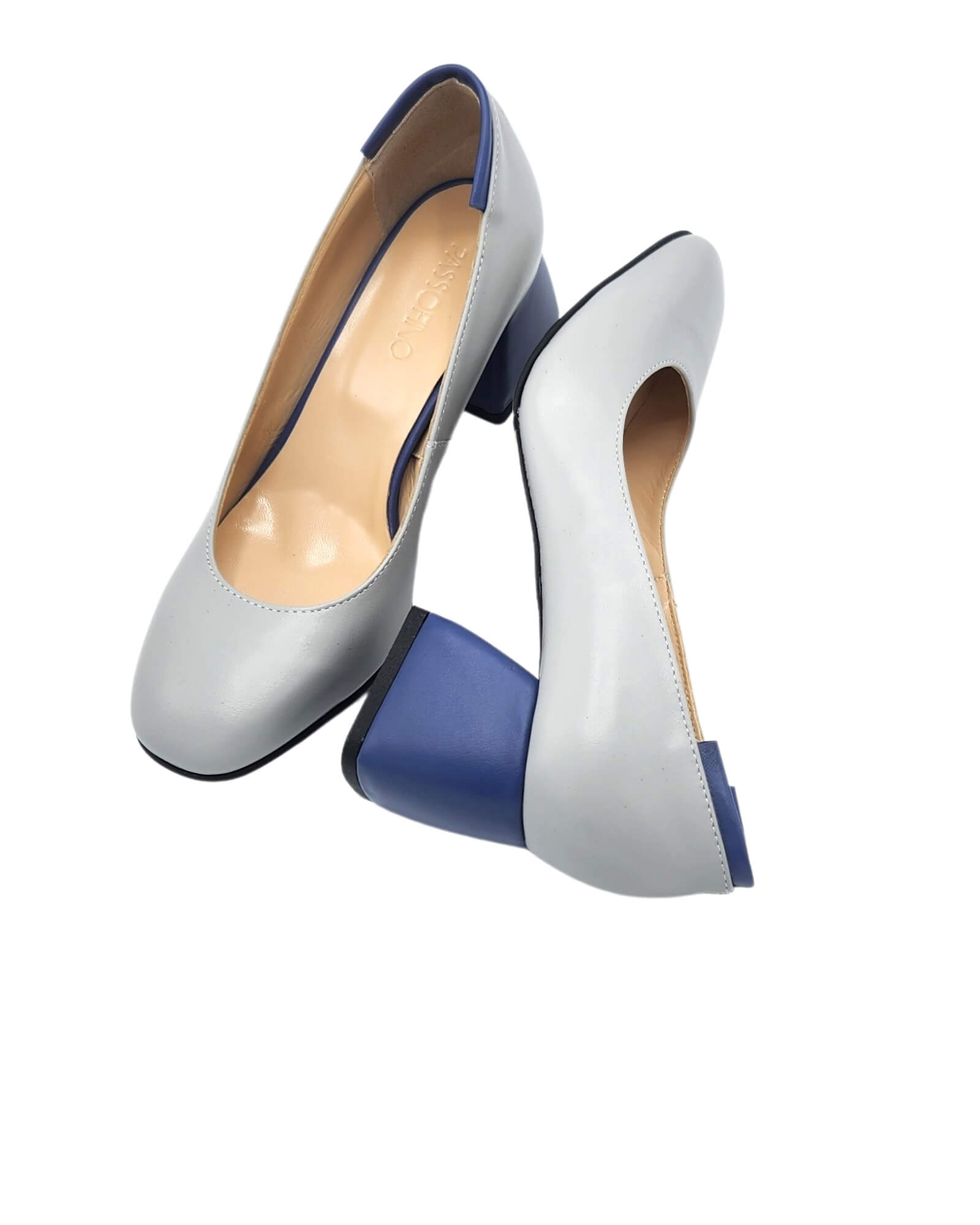 Pantofi office piele soft Lidia gri