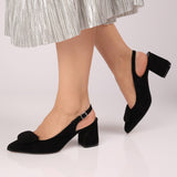 Pantofi office toc imbracat Lauren Black