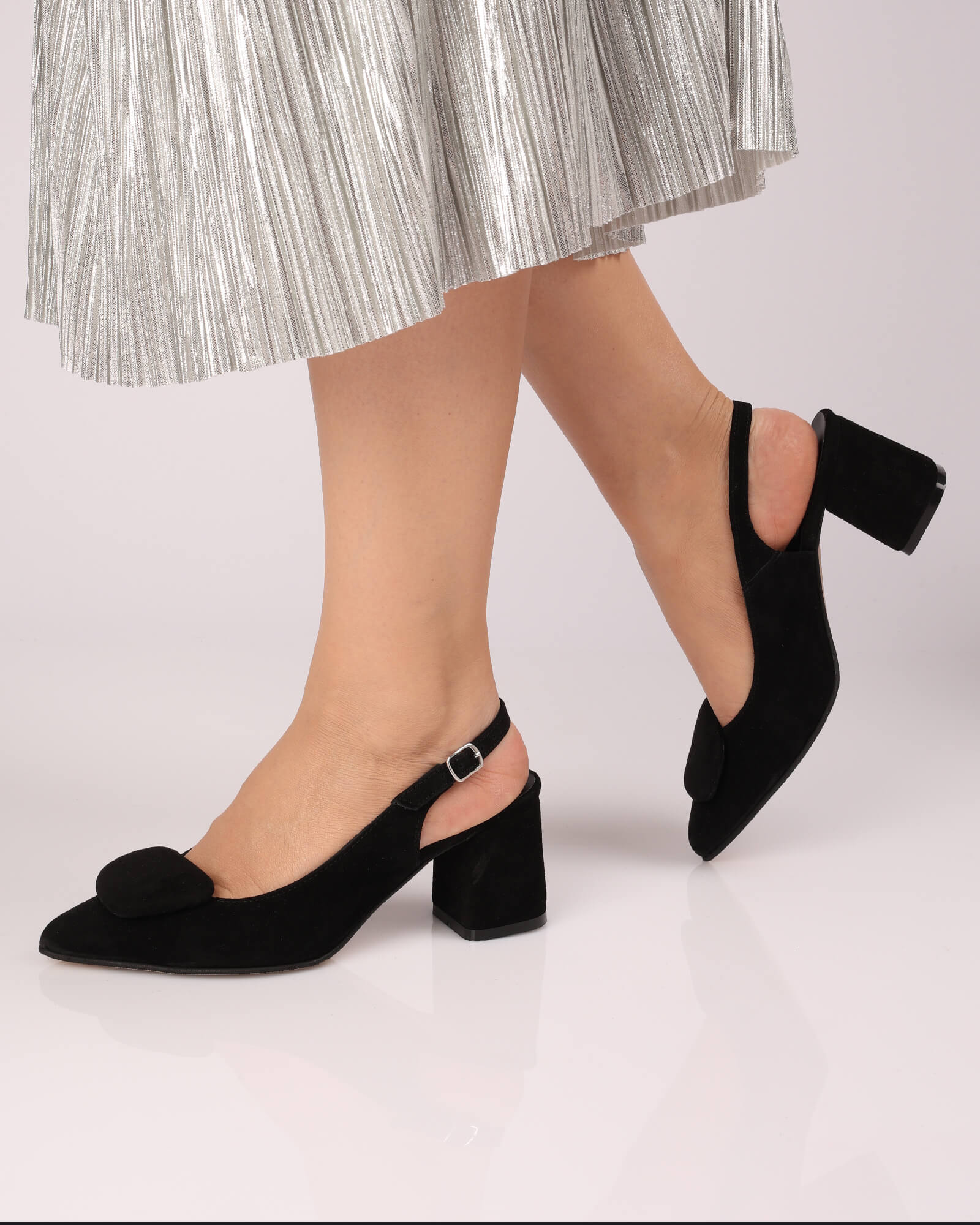 Pantofi office toc imbracat Lauren Black