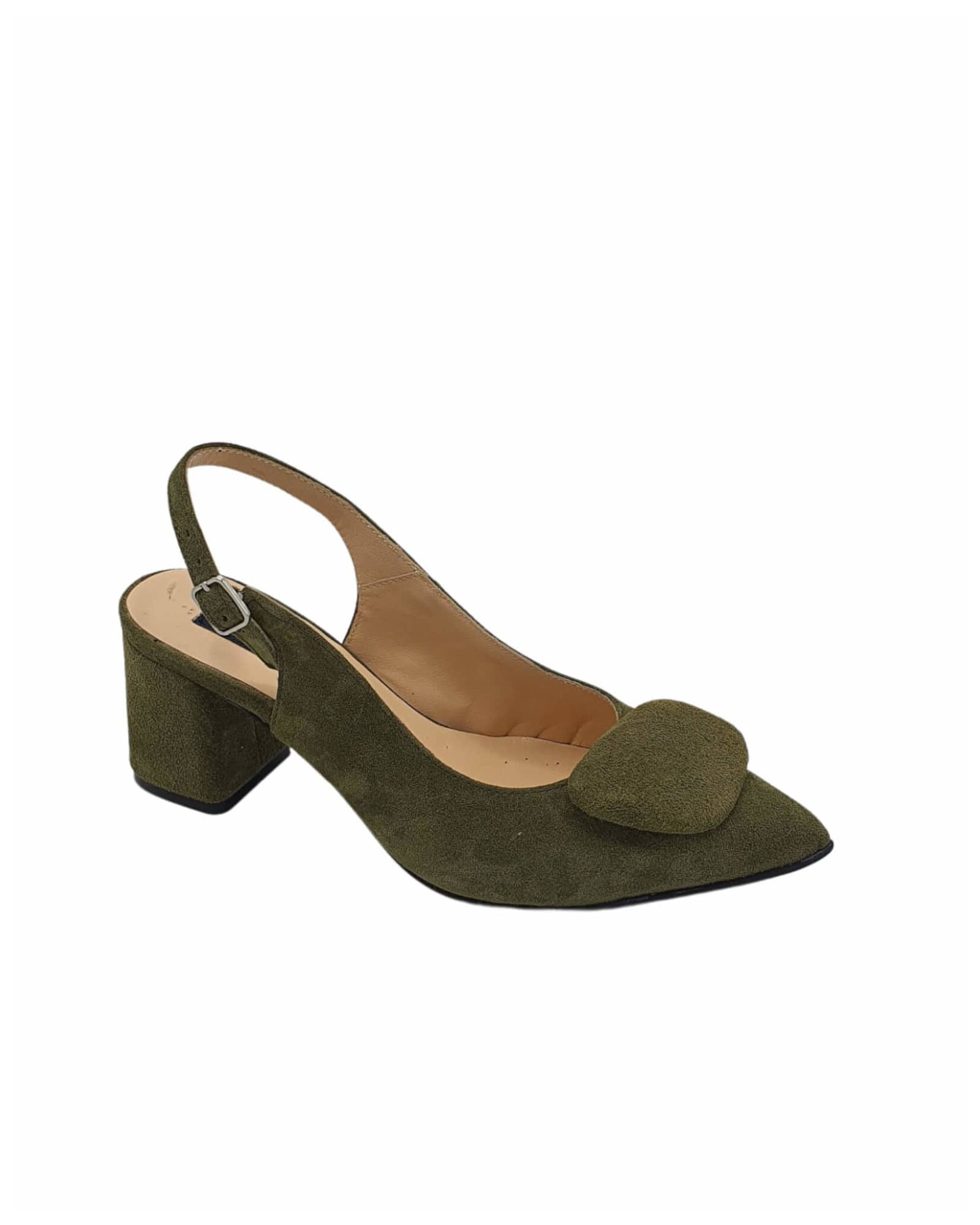 Pantofi office toc imbracat Lauren Olive