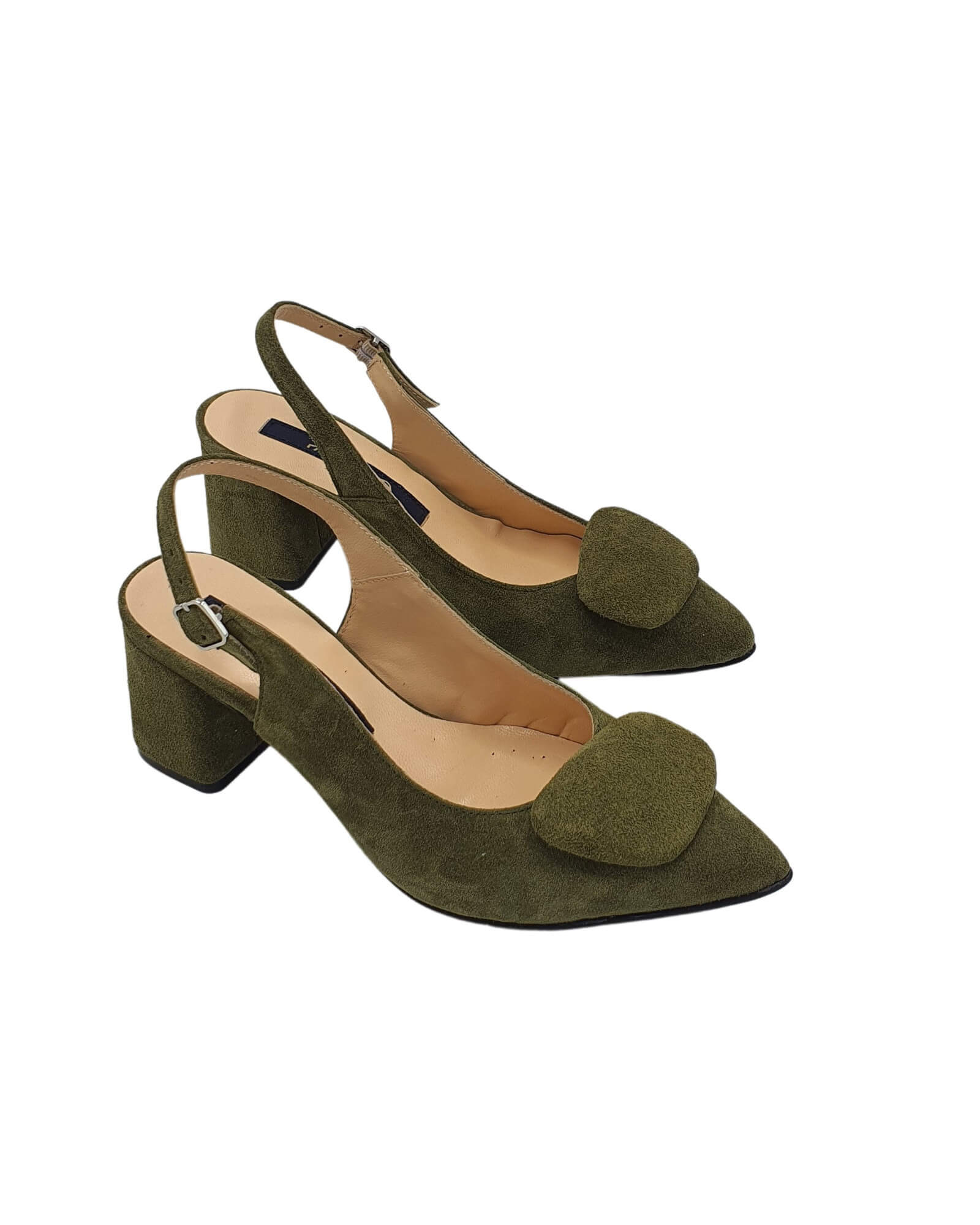 Pantofi office toc imbracat Lauren Olive
