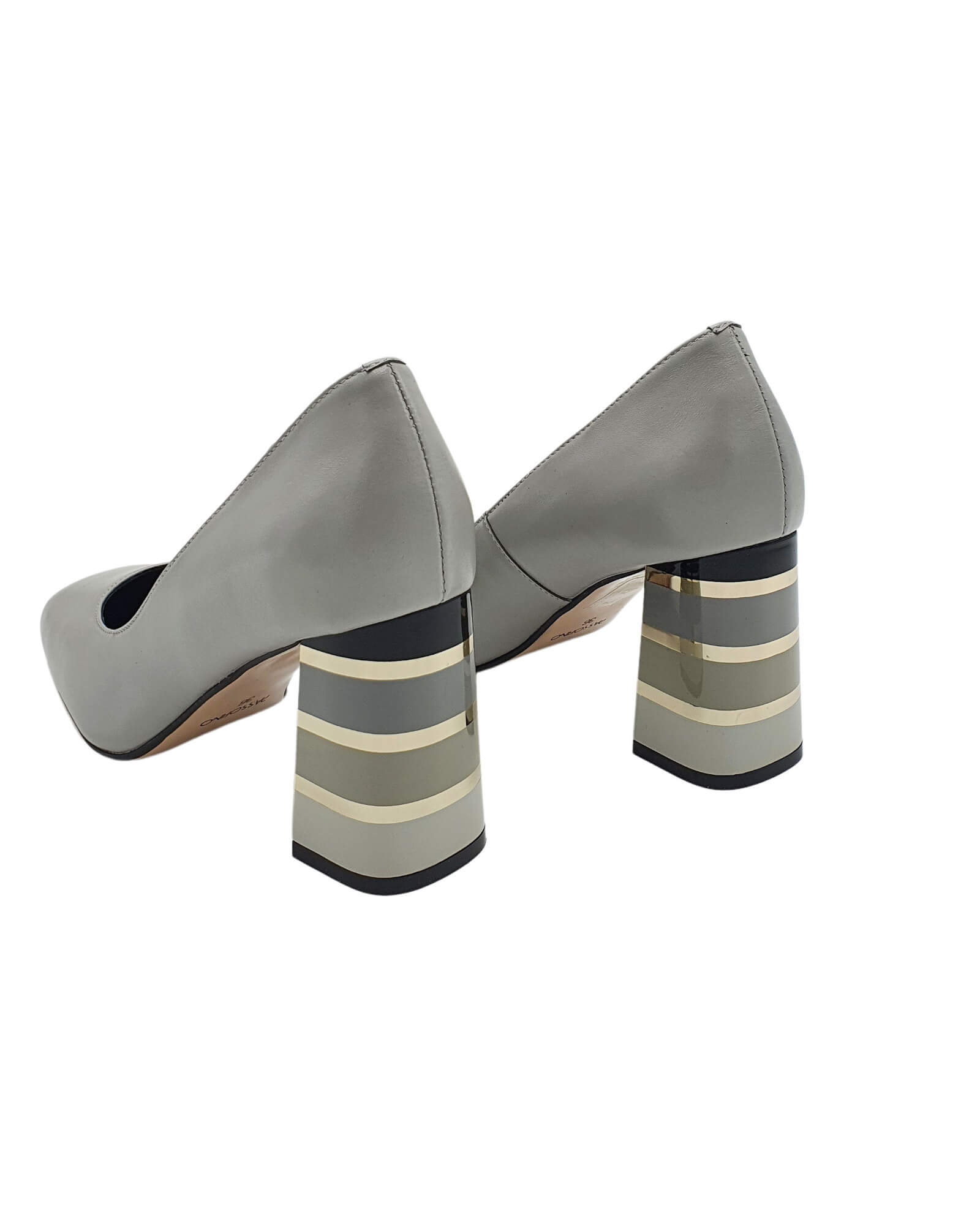 Pantofi office toc multicolor London Grey