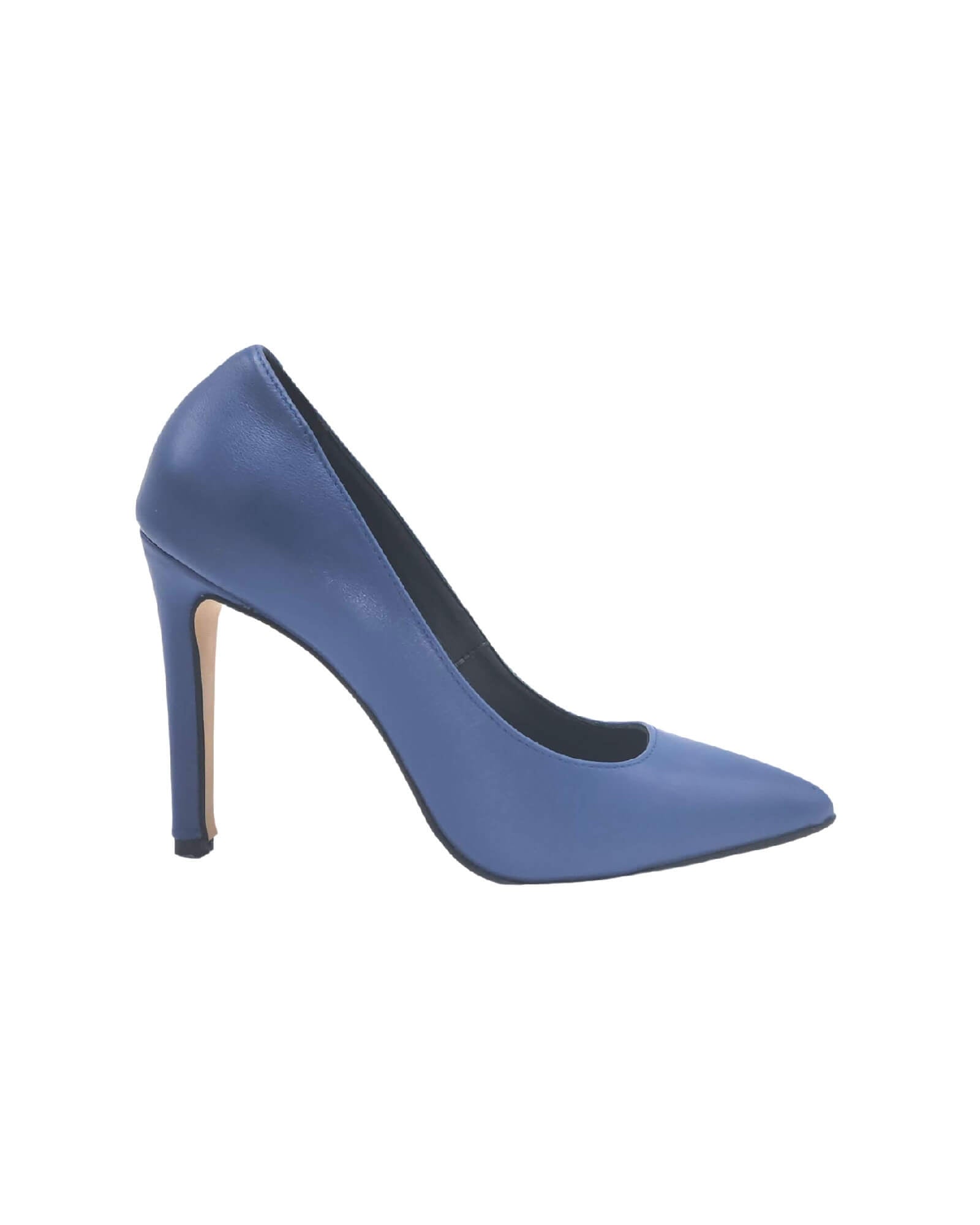 Pantofi stiletto din piele soft Kate Blue