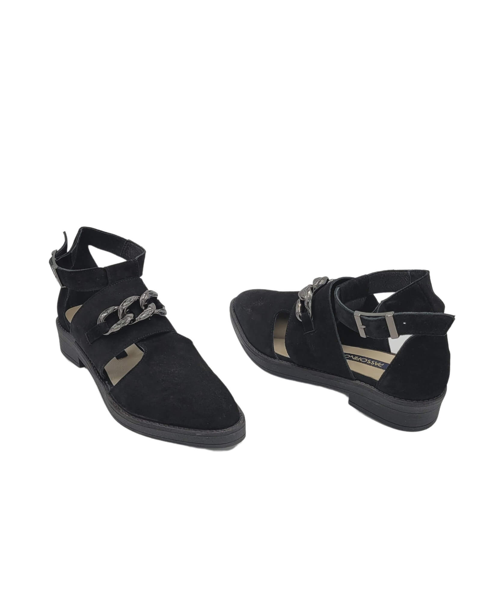 Pantofi trendy din piele intoarsa Ramina Black