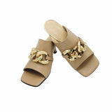 Papuci cu accesoriu modern PF246-5 cappuccino