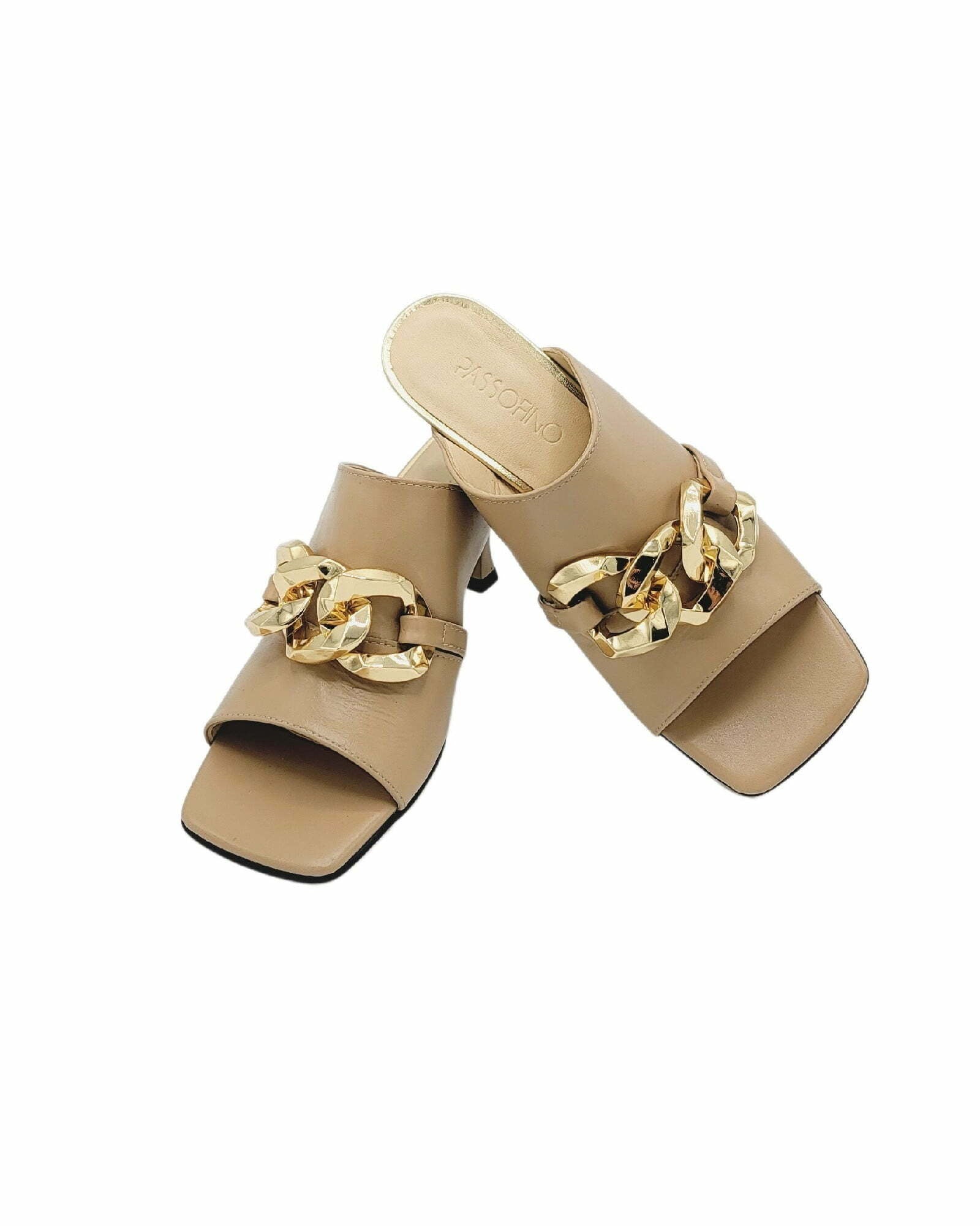 Papuci cu accesoriu modern PF246-5 cappuccino