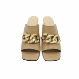 Papuci cu accesoriu modern PF246-5 cappuccino