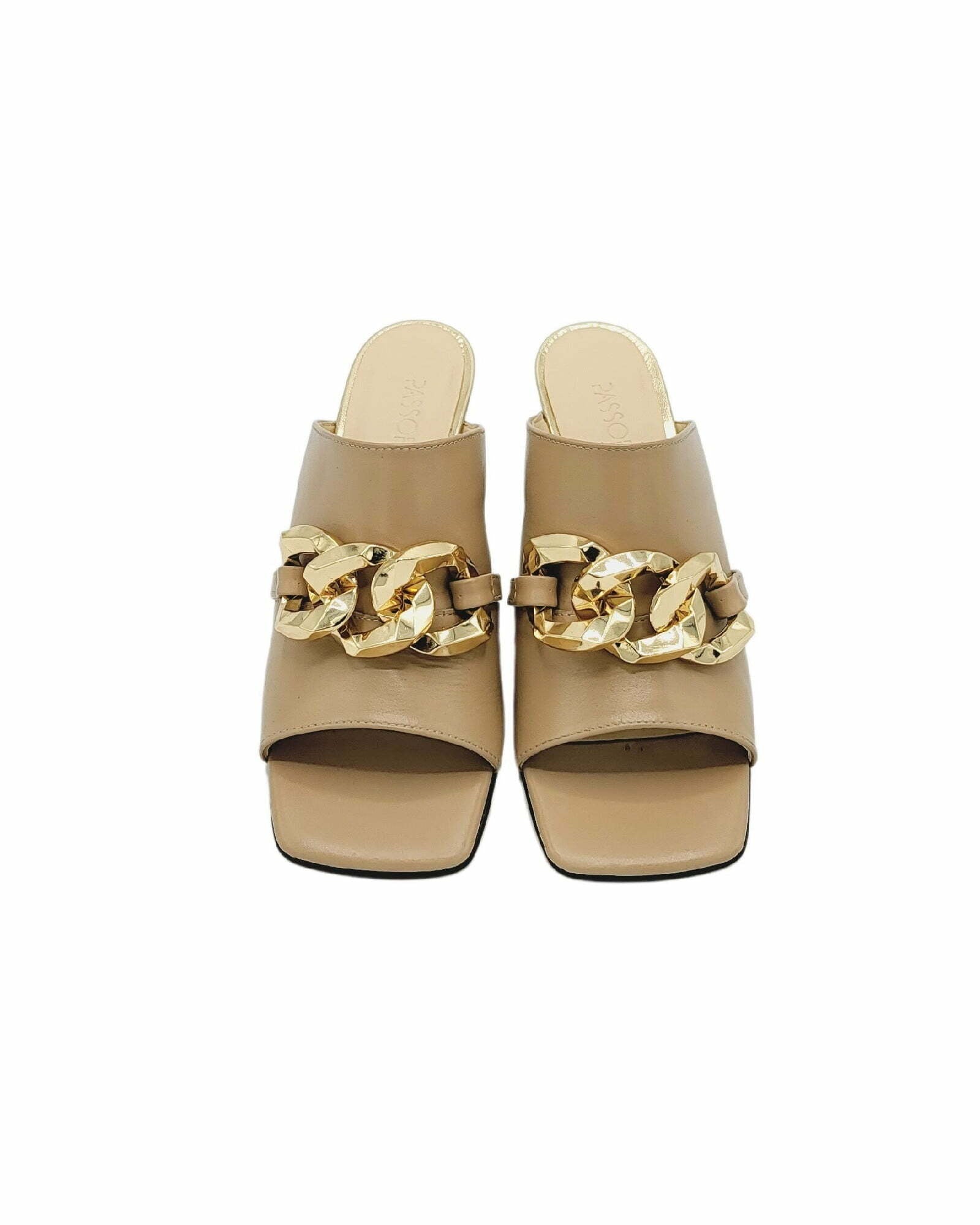 Papuci cu accesoriu modern PF246-5 cappuccino