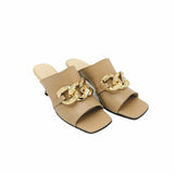 Papuci cu accesoriu modern PF246-5 cappuccino