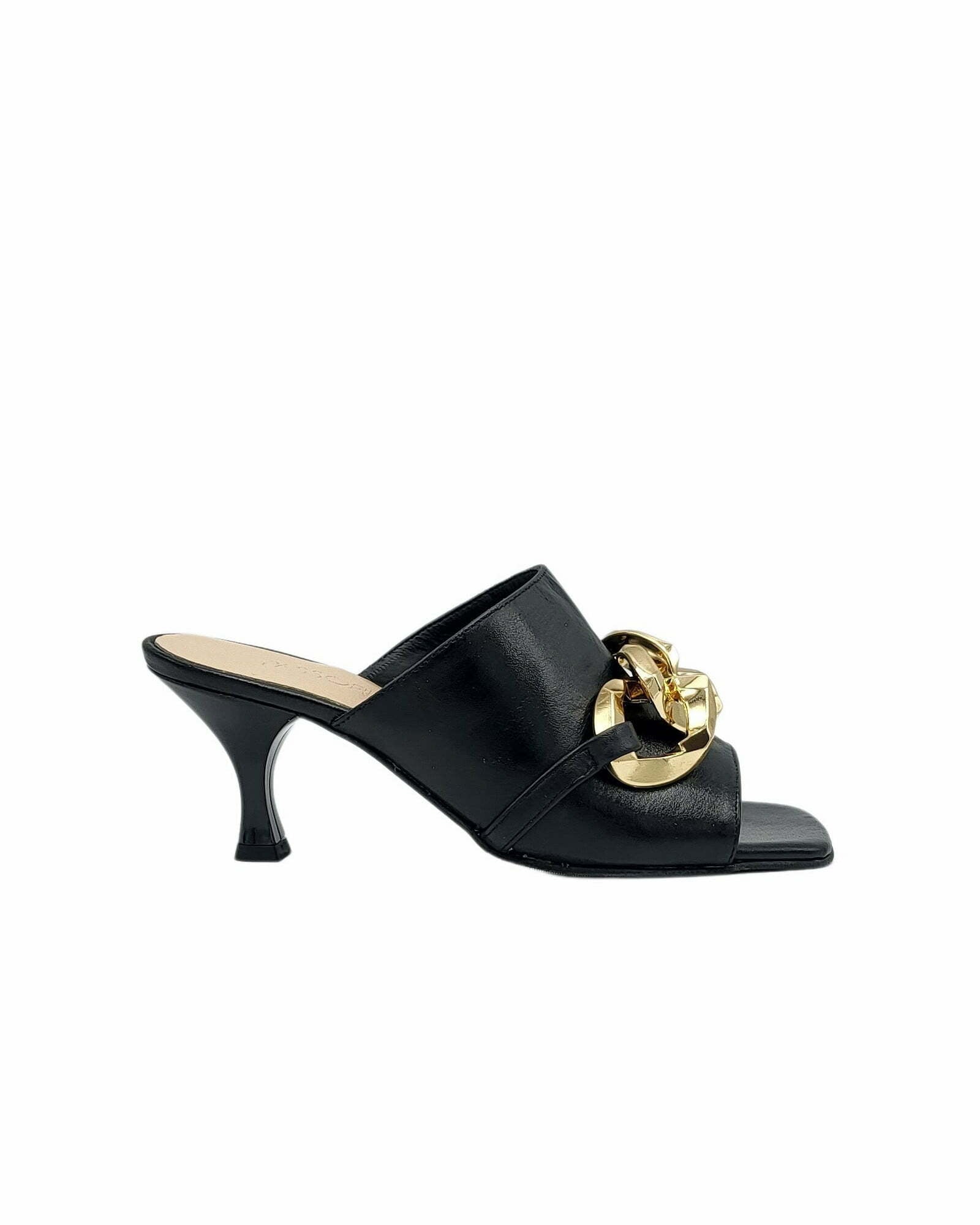 Papuci cu accesoriu modern PF246-5 negru