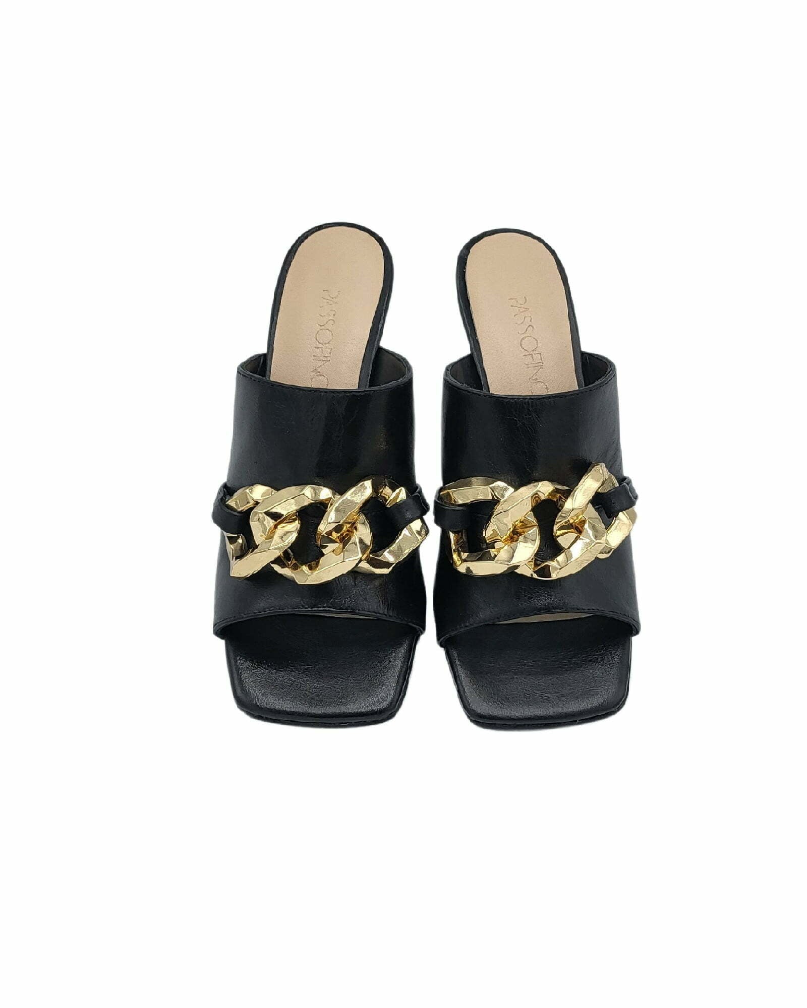Papuci cu accesoriu modern PF246-5 negru