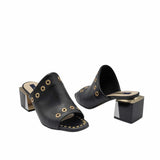 Papuci cu capse aurii Erato Black