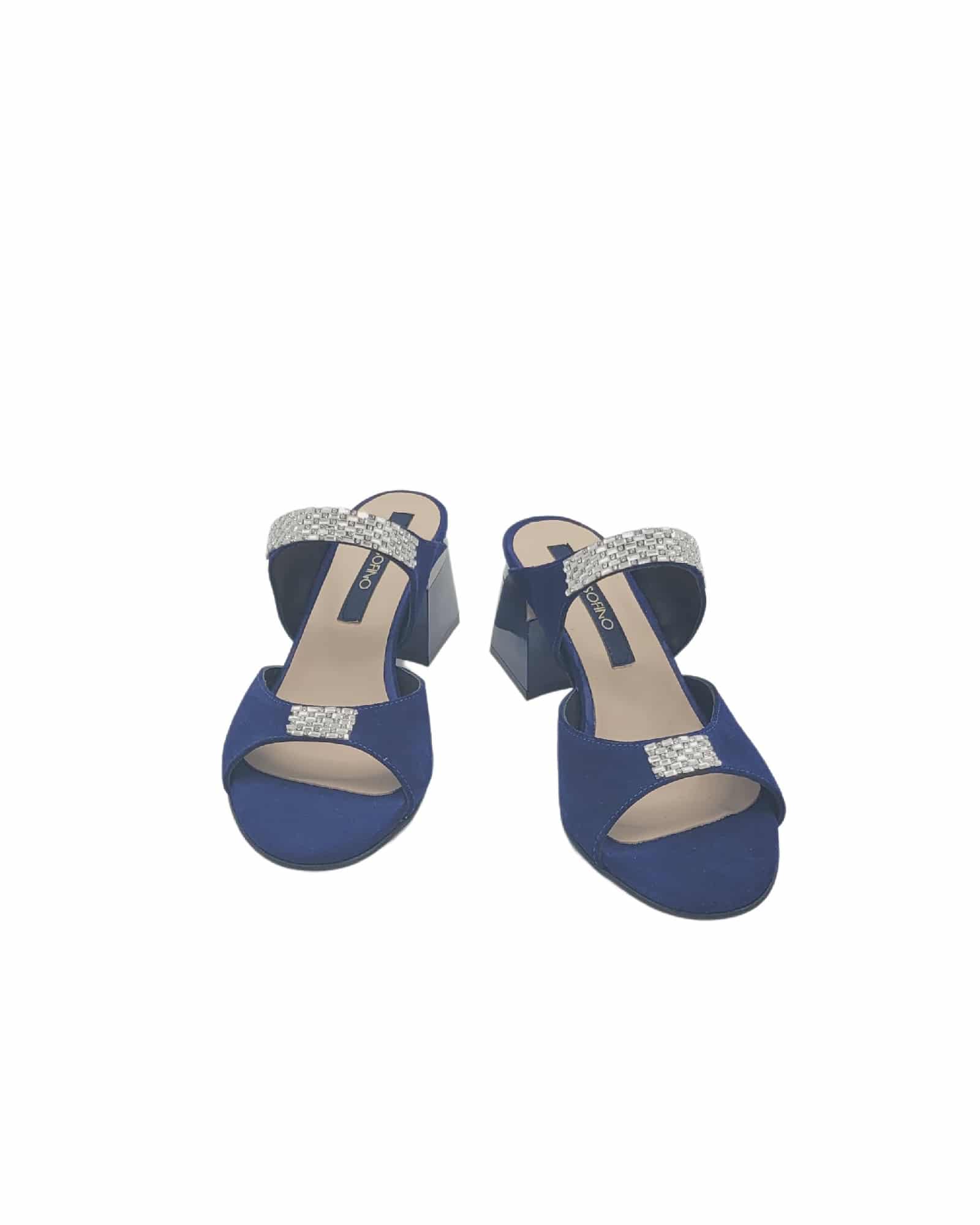 Papuci cu strasuri Urania Blue