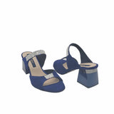 Papuci cu strasuri Urania Blue