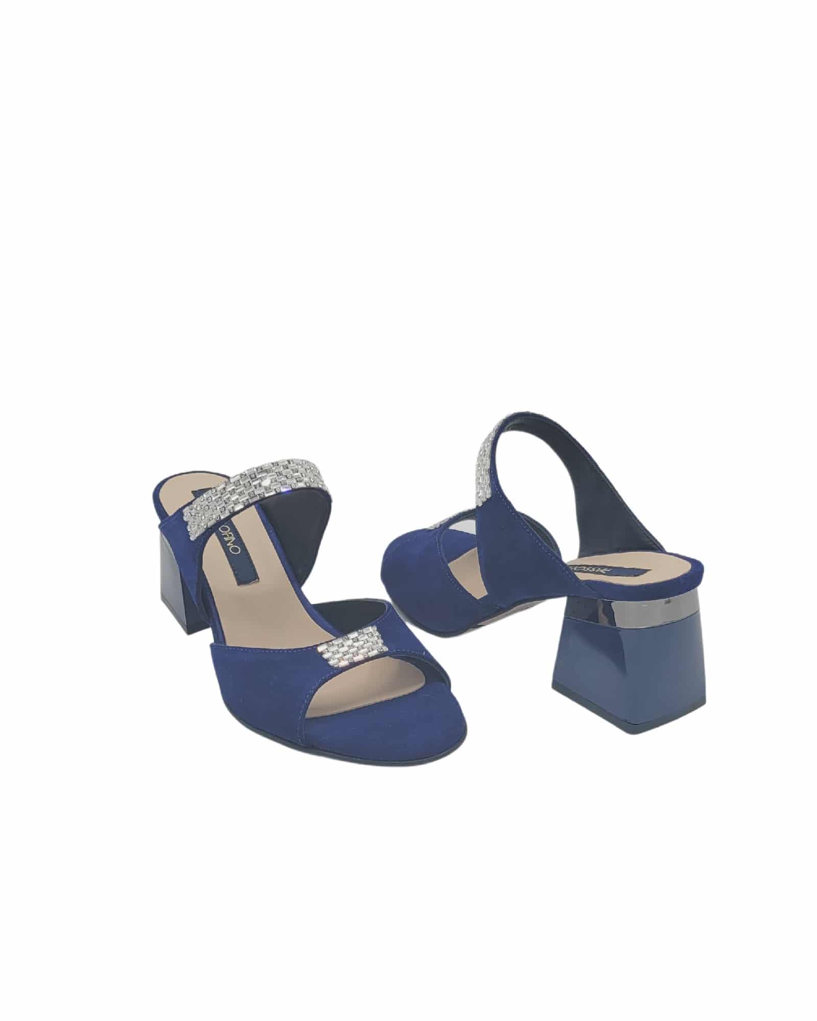 Papuci cu strasuri Urania Blue