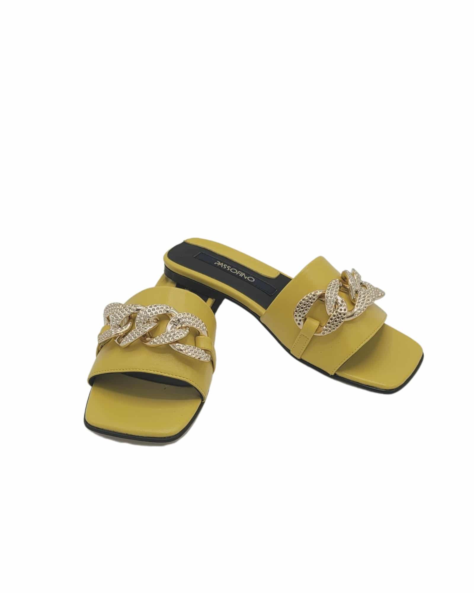 Papuci cu talpa joasa Annabel Yellow