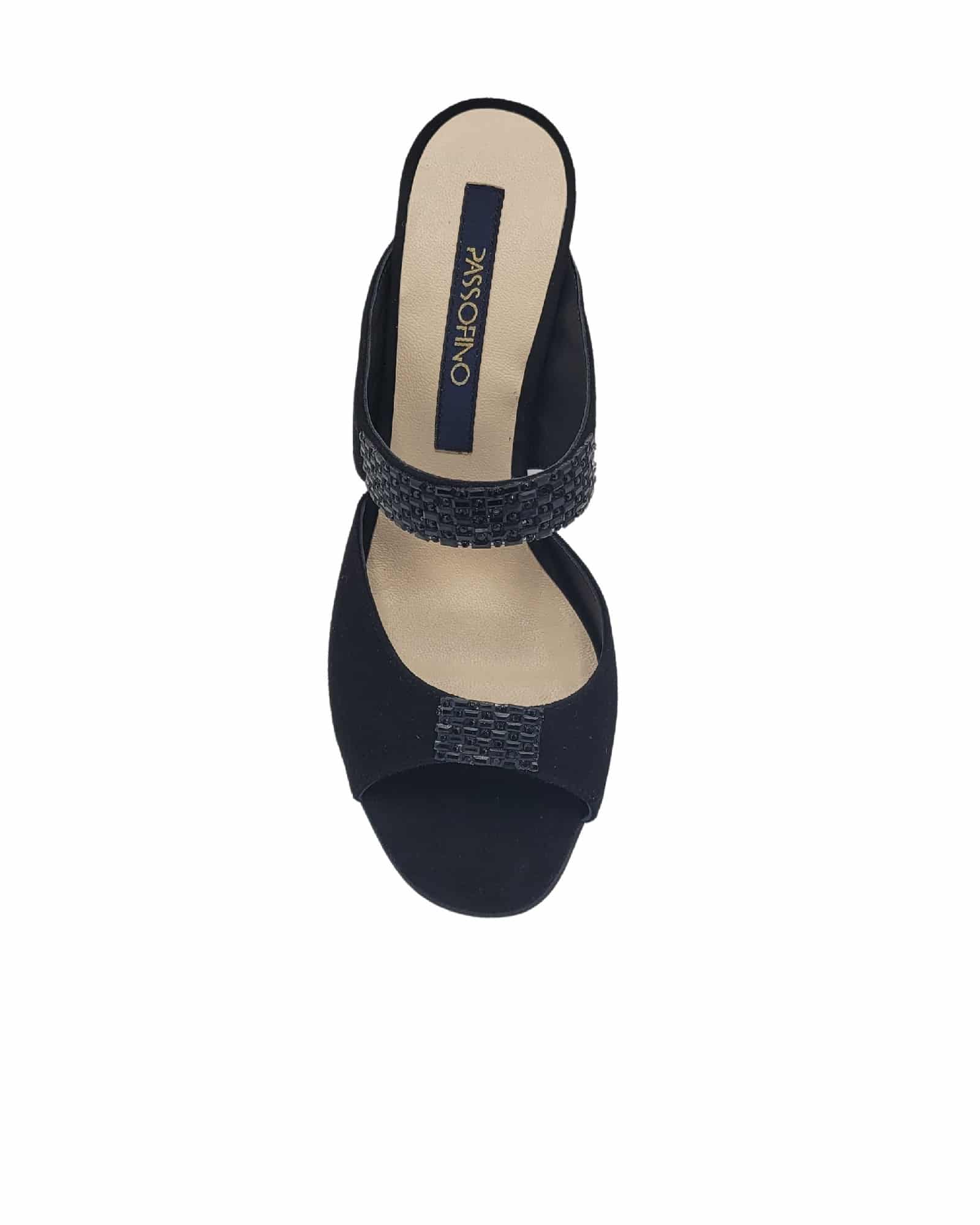 Papuci cu toc inalt si strasuri Orsay Black