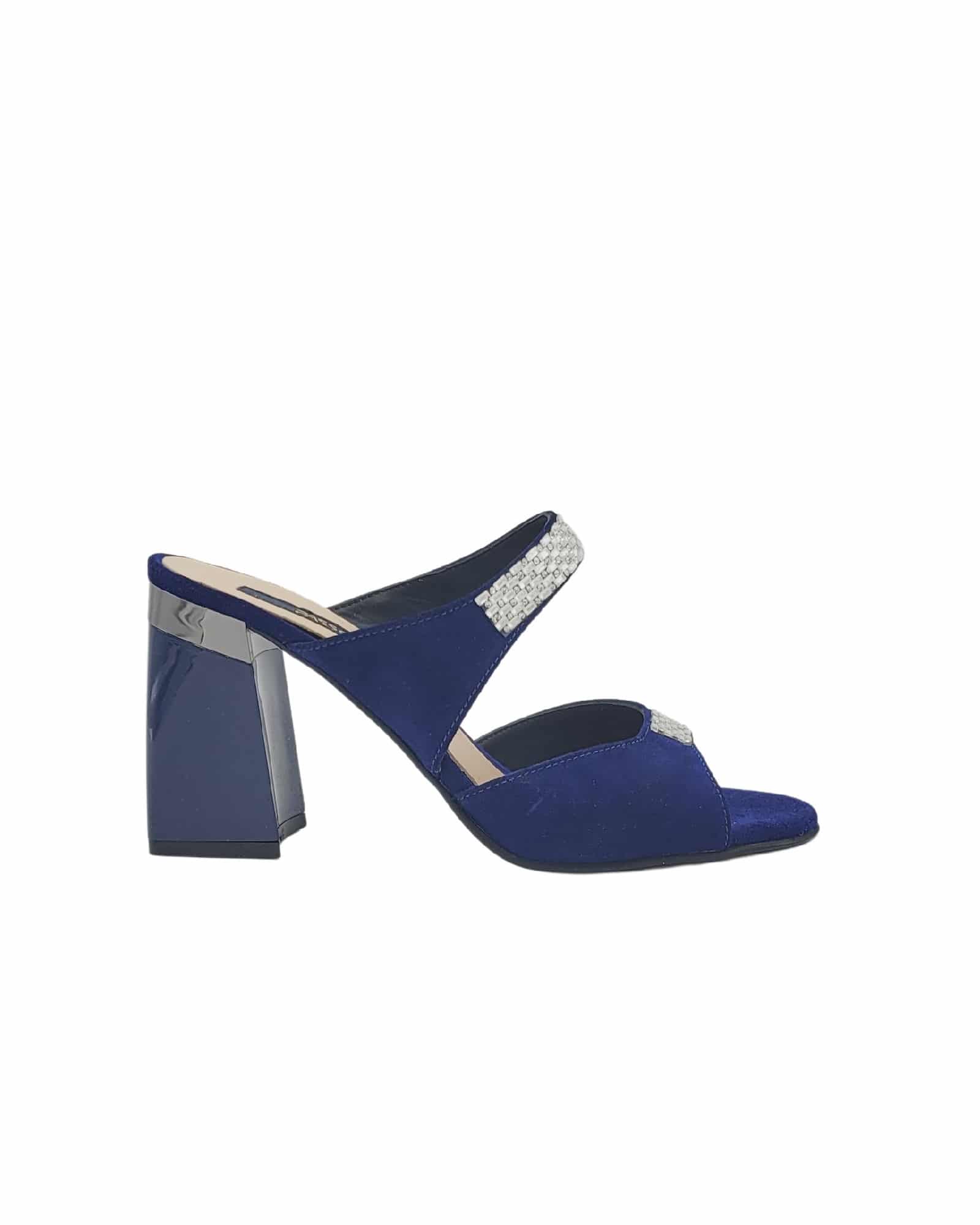Papuci cu toc inalt si strasuri Orsay Blue