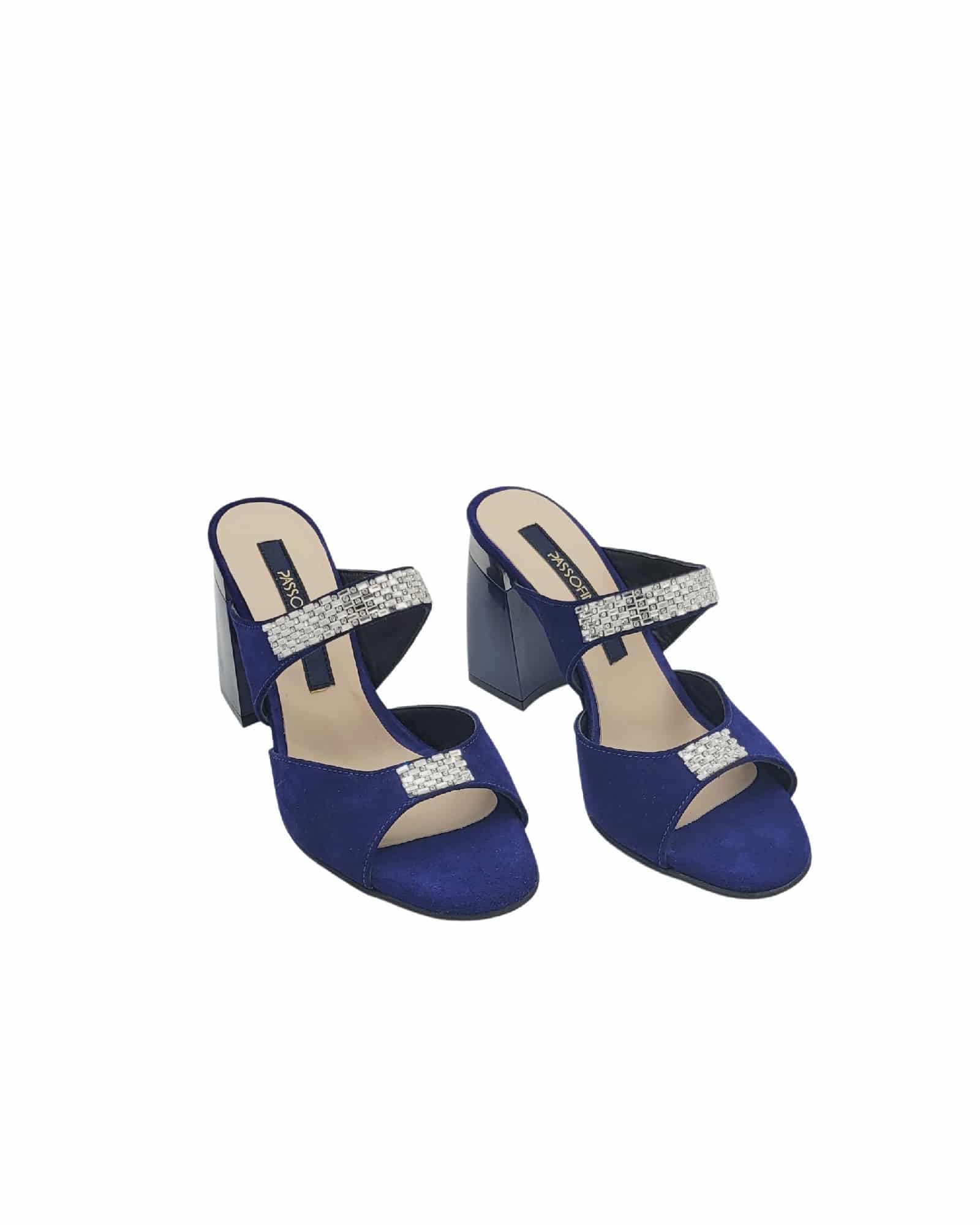 Papuci cu toc inalt si strasuri Orsay Blue