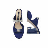 Papuci cu toc inalt si strasuri Orsay Blue