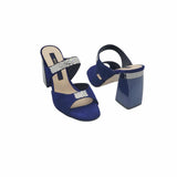 Papuci cu toc inalt si strasuri Orsay Blue