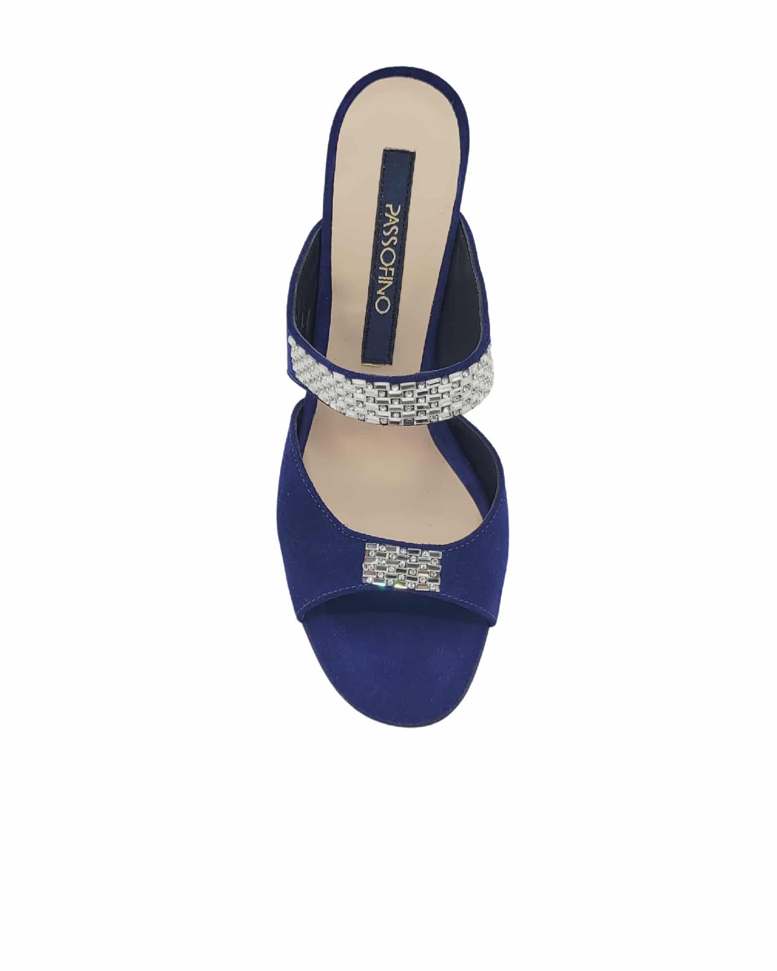 Papuci cu toc inalt si strasuri Orsay Blue