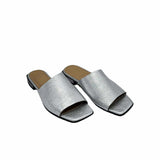 Papuci cu toc jos PF098-5 argintiu