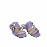 Papuci cu toc patrat si catarame Amber Purple