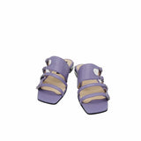 Papuci cu toc patrat si catarame Amber Purple