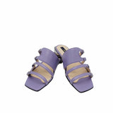 Papuci cu toc patrat si catarame Amber Purple