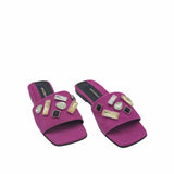 Papuci moderni accesorizati Stone Fuchsia