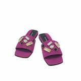 Papuci moderni accesorizati Stone Fuchsia