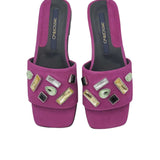 Papuci moderni accesorizati Stone Fuchsia