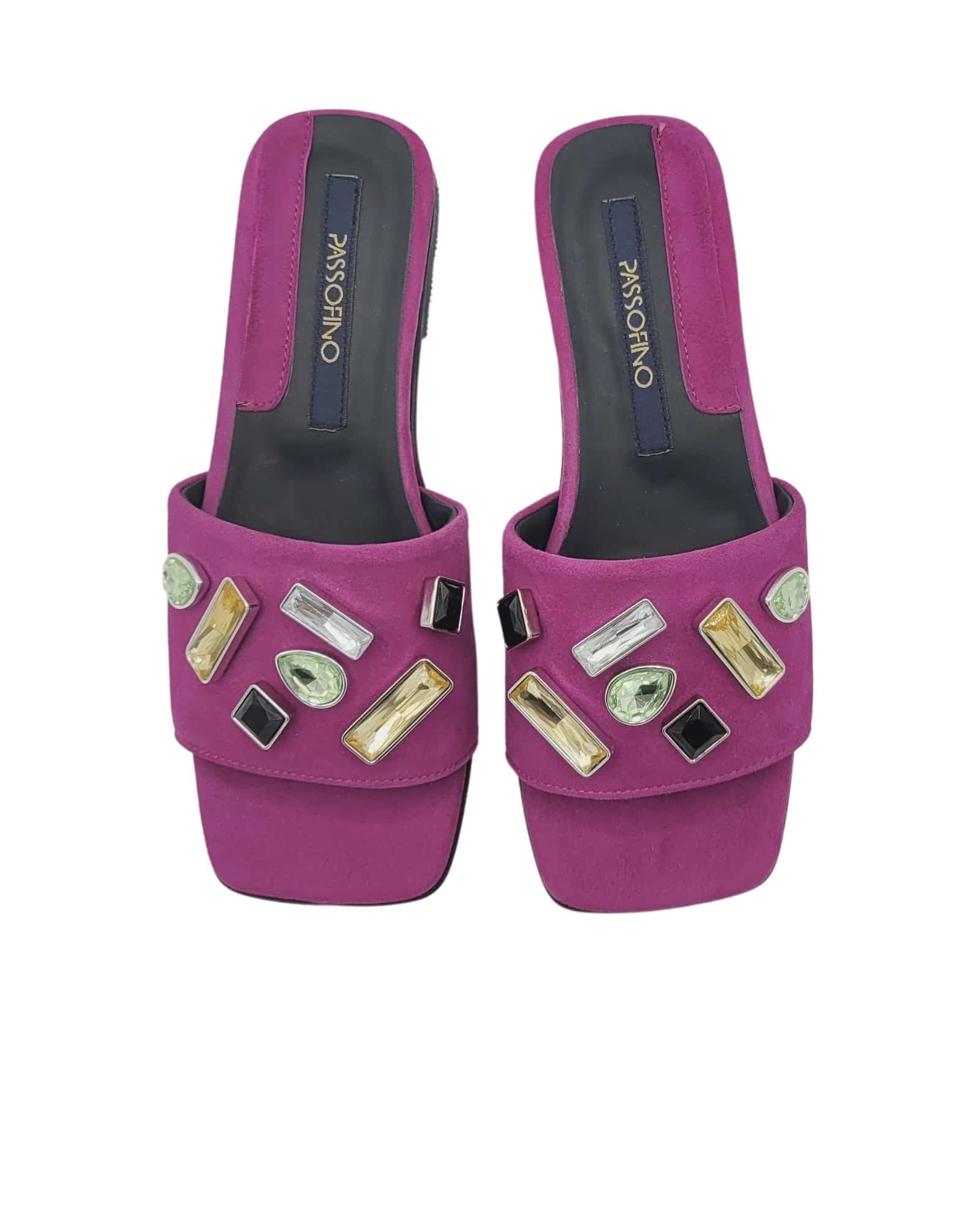 Papuci moderni accesorizati Stone Fuchsia