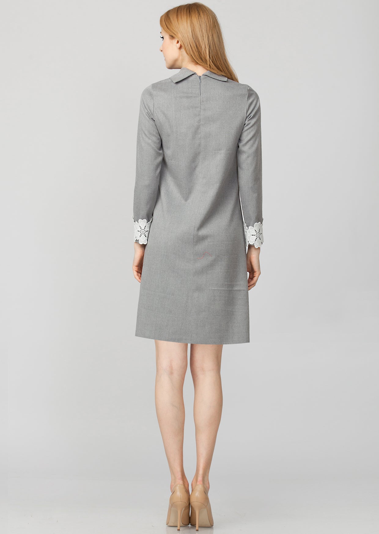 Rochie gri cu funda