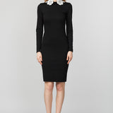 Rochie neagra cu guler dantelat