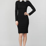 Rochie neagra cu guler dantelat